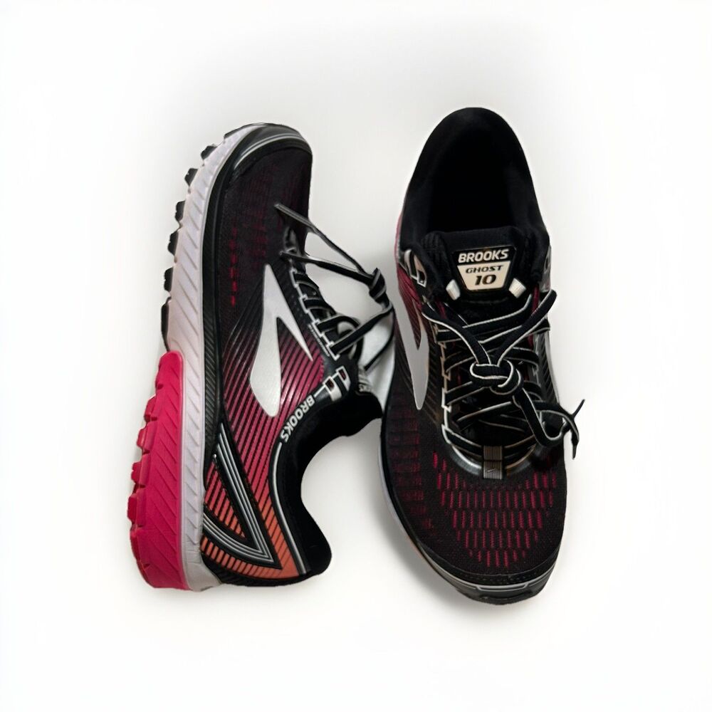 Brooks Ghost 10 Black & Pink Running Jogging Shoes Women's Size 9.5